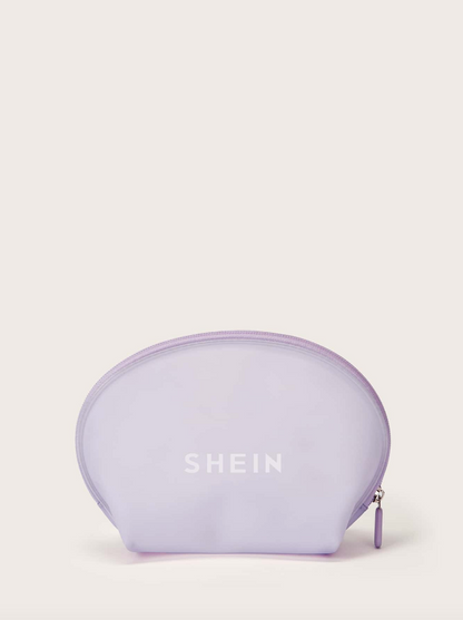 Purple Clear Daisy Makeup Pouch