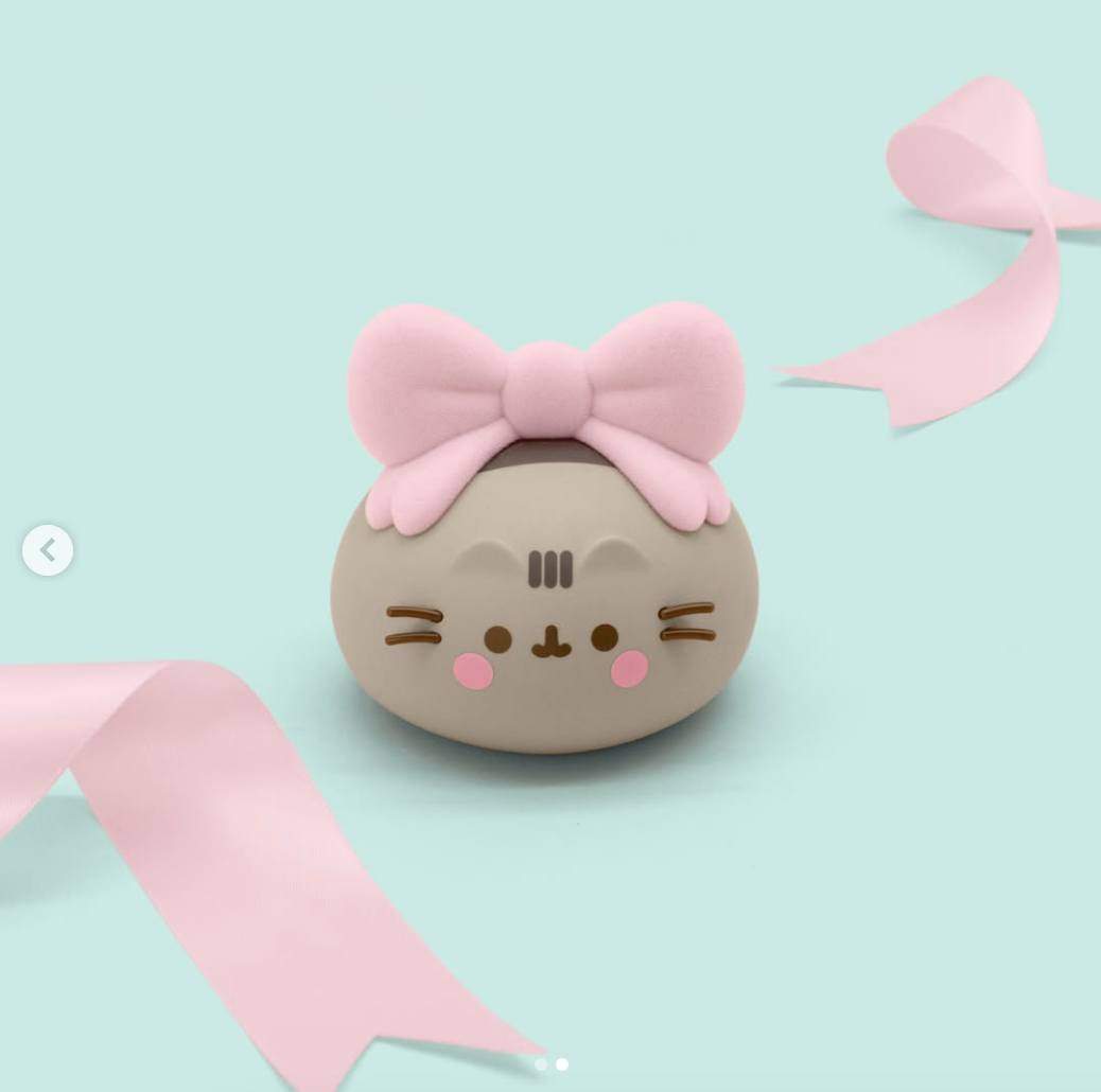 Gray Cat with Bow Figure