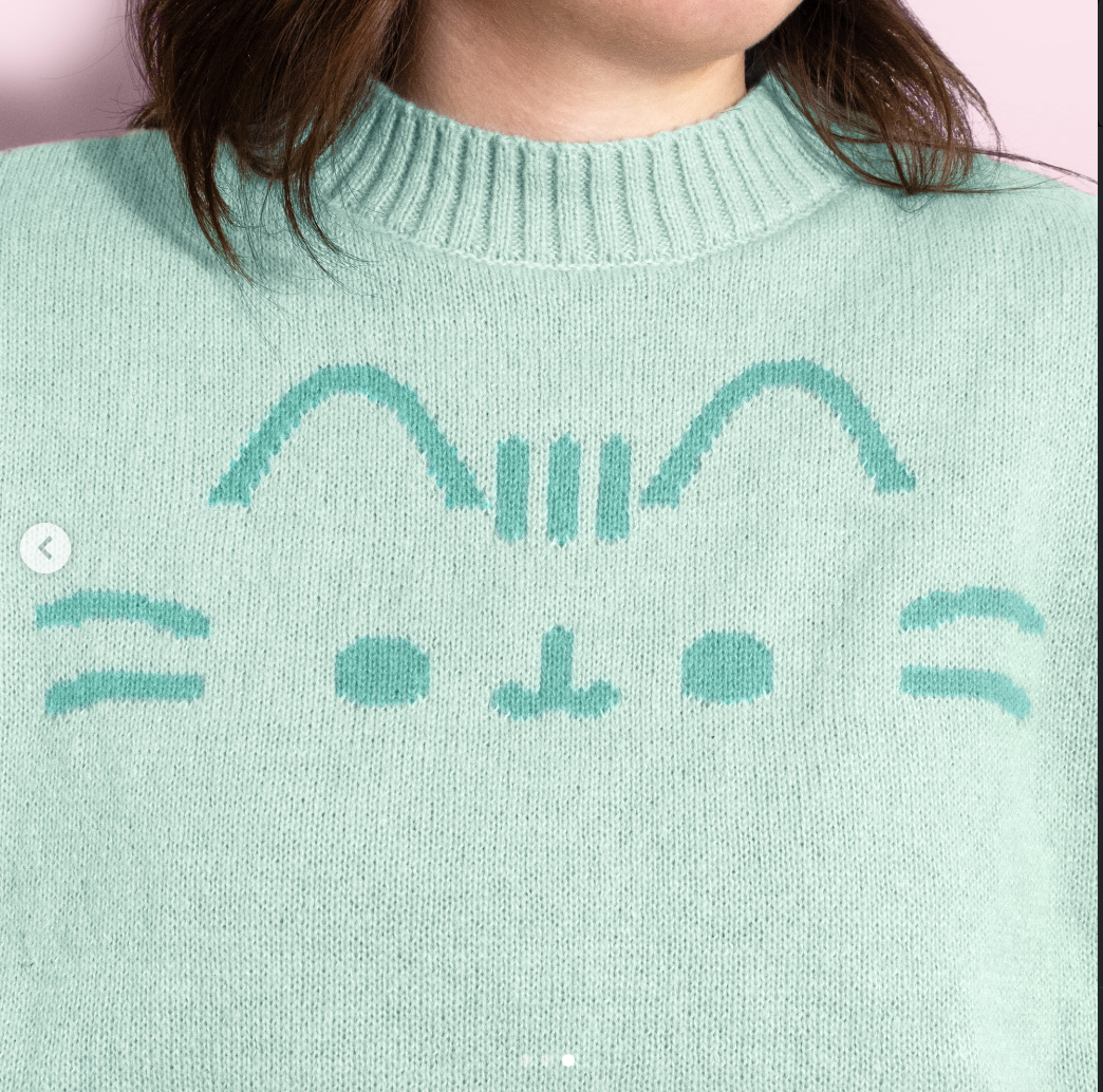 Mint Green Cat Face Sweater
