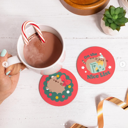 Red and Green Holiday Coaster Set