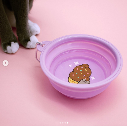 Purple Collapsible Cat Bowl