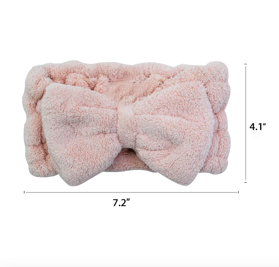Plush Bow Spa Headbands (Set of 2)
