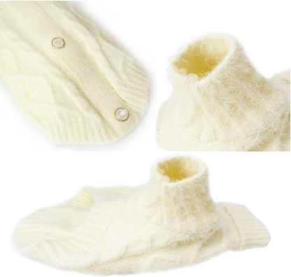 Cream Cable-Knit Pet Sweater