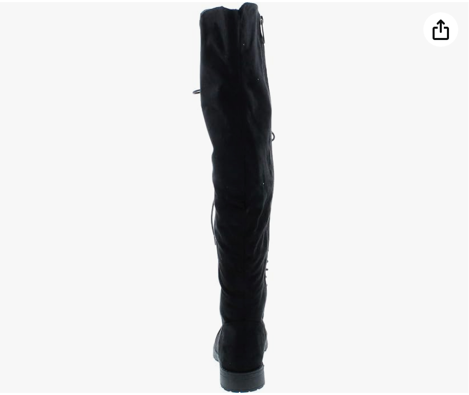 Black Lace-Up Over-the-Knee Boots