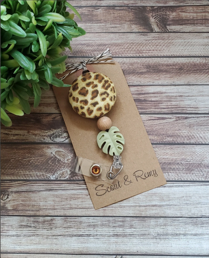 Leopard Print Badge Reel