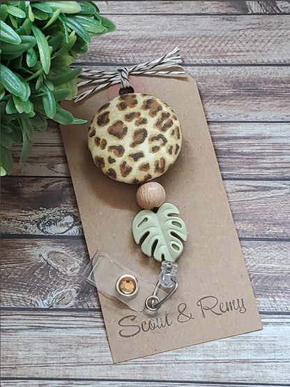 Leopard Print Badge Reel