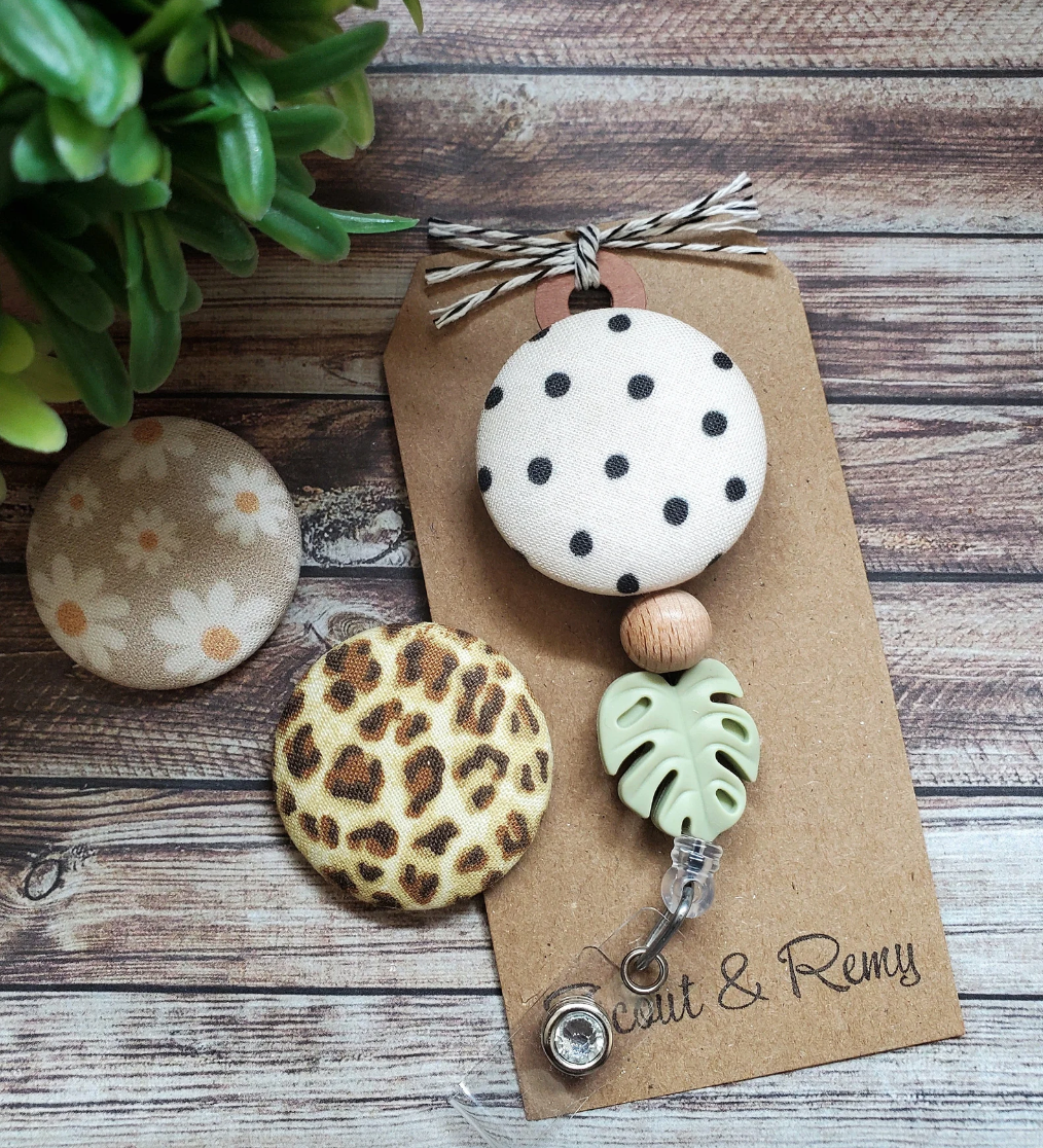 Leopard Print Badge Reel