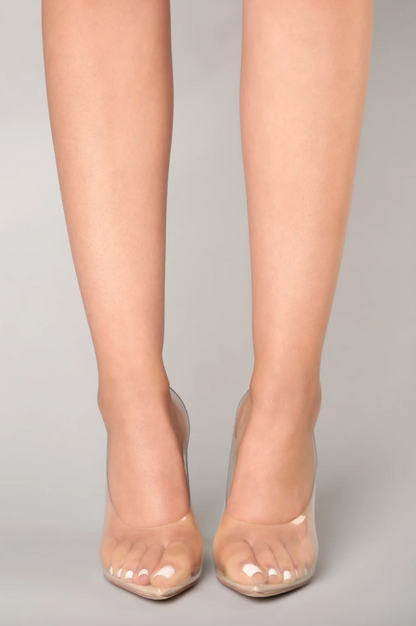 Clear PVC Pointed Pumps
