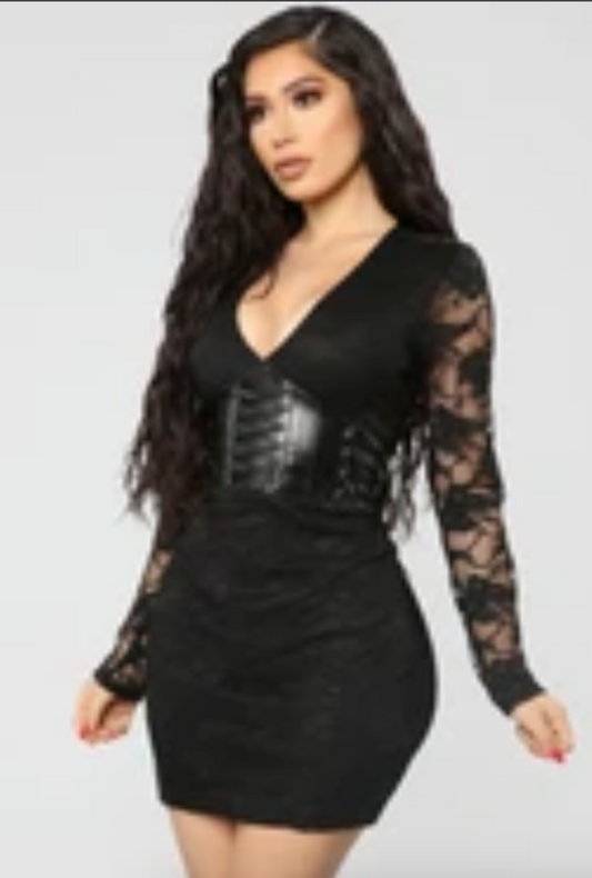 Black Lace Bodycon Dress