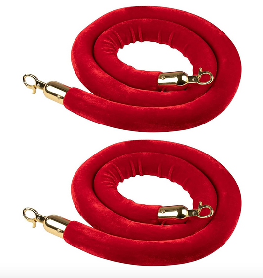 Red Velvet Stanchion Rope (Set of 2)