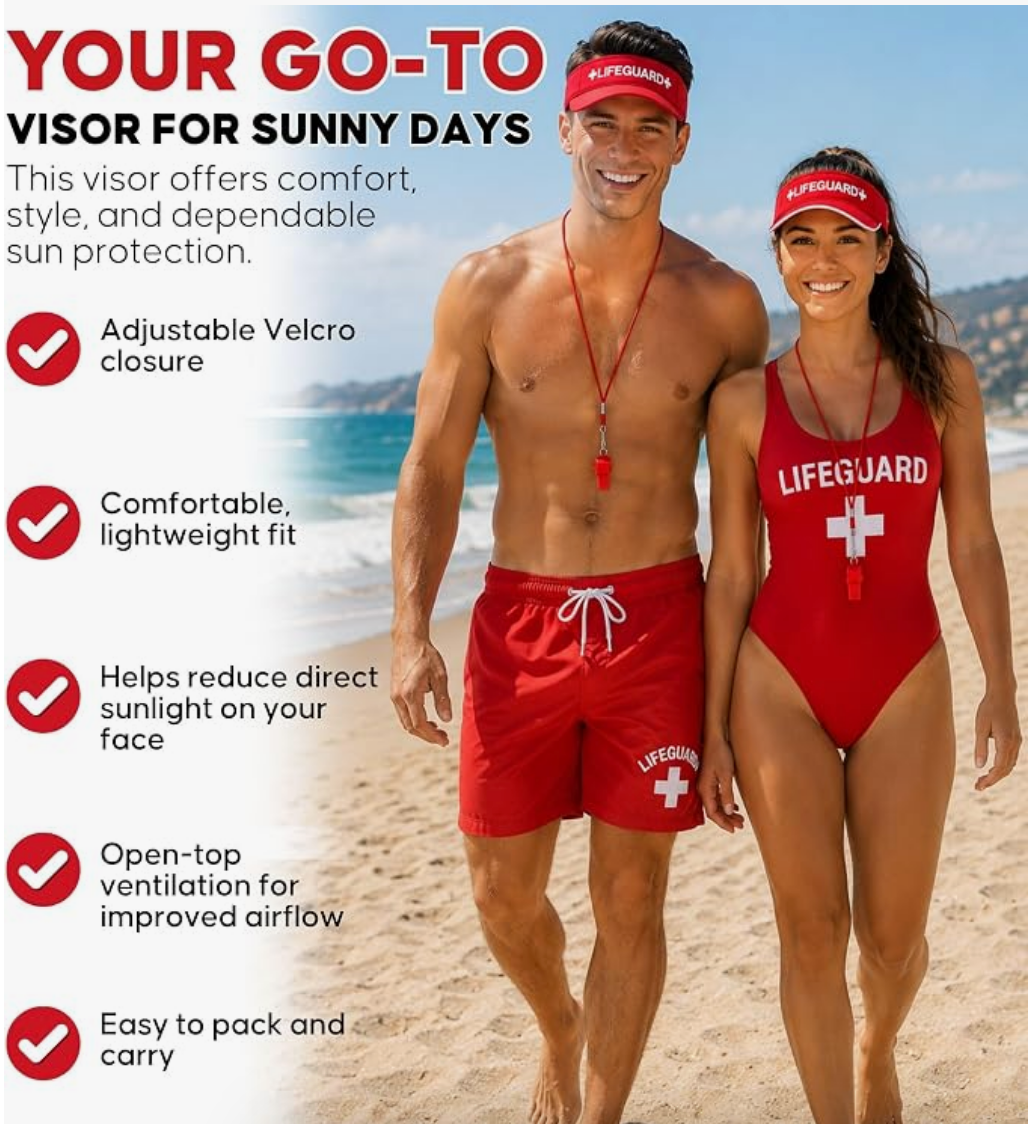 Red Lifeguard Visor