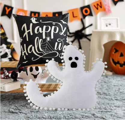 White Ghost Accent Pillow