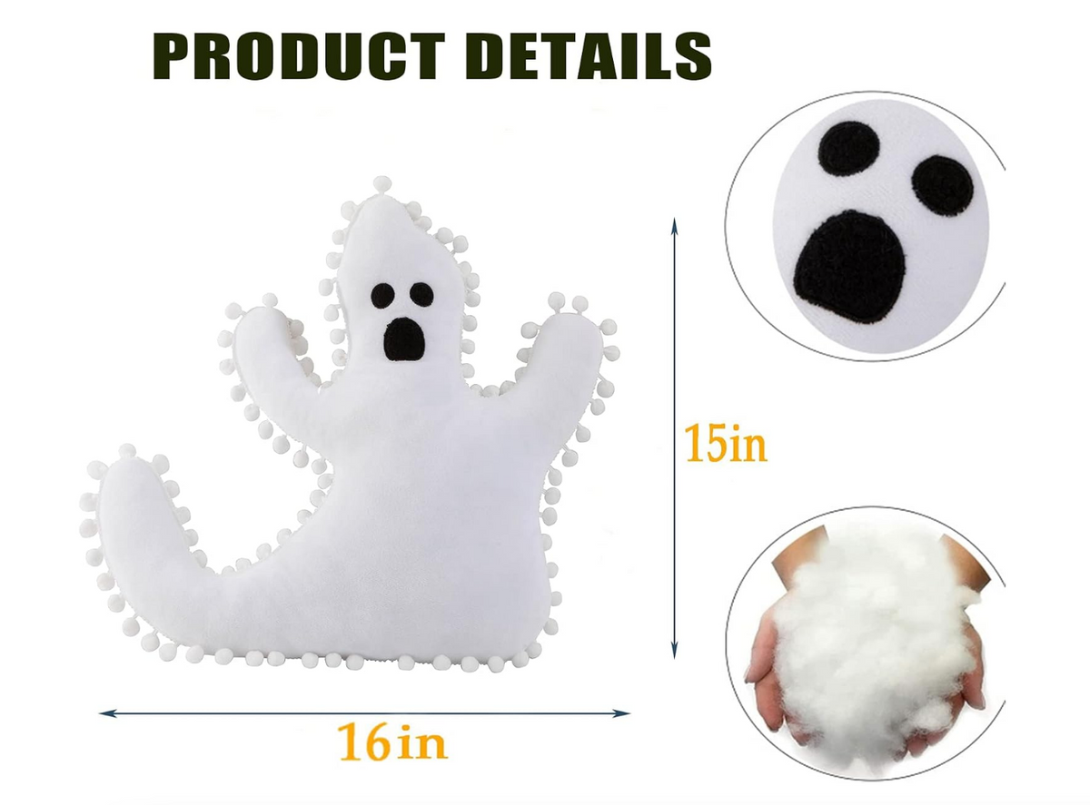 White Ghost Accent Pillow