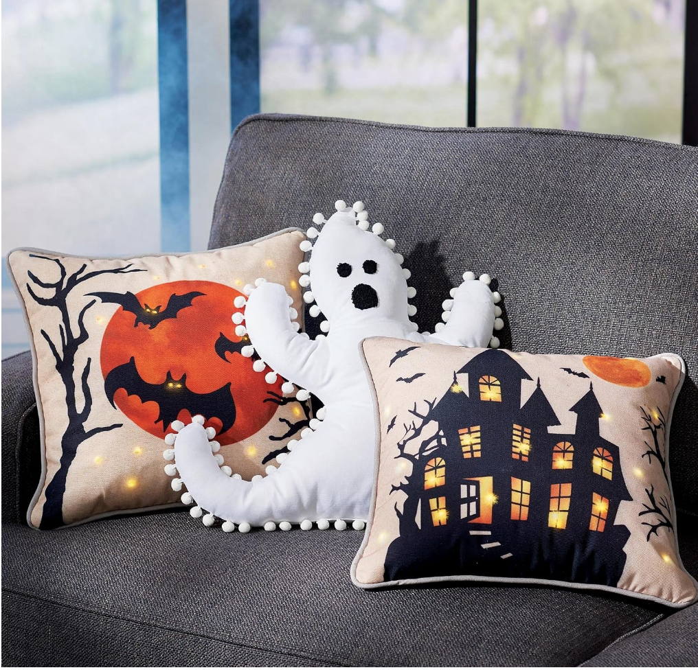 White Ghost Accent Pillow