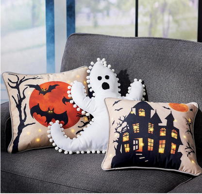 White Ghost Accent Pillow