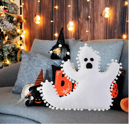 White Ghost Accent Pillow