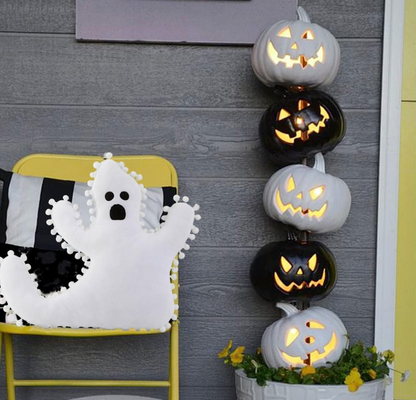 White Ghost Accent Pillow