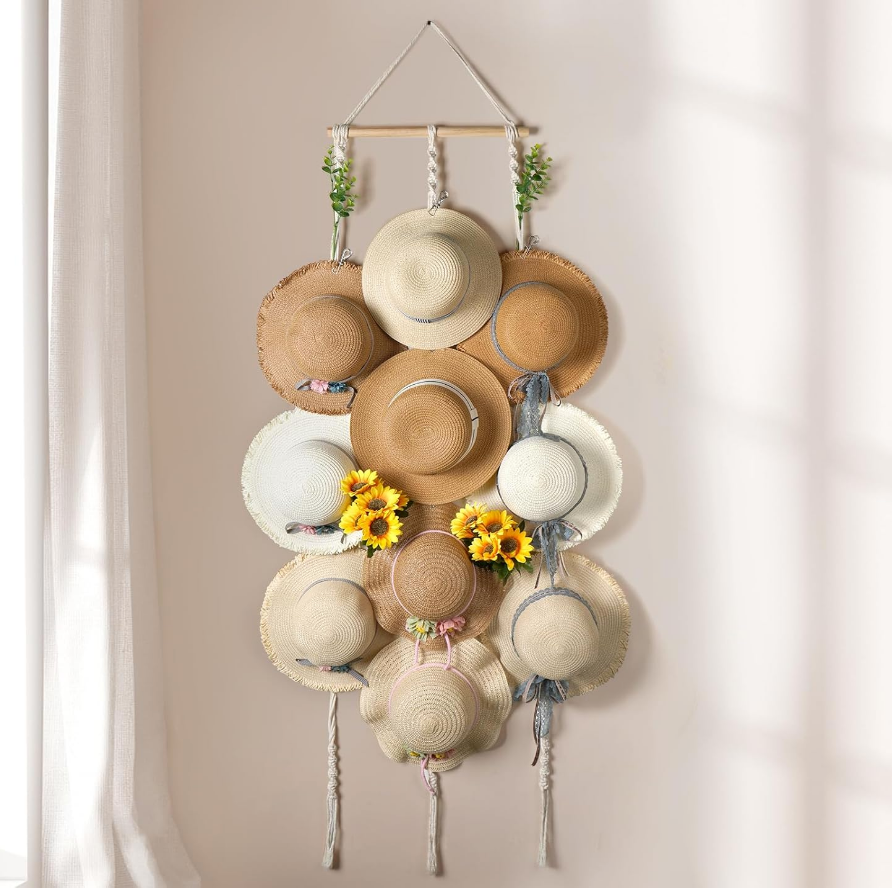 Macrame Hat Hanger for Wall