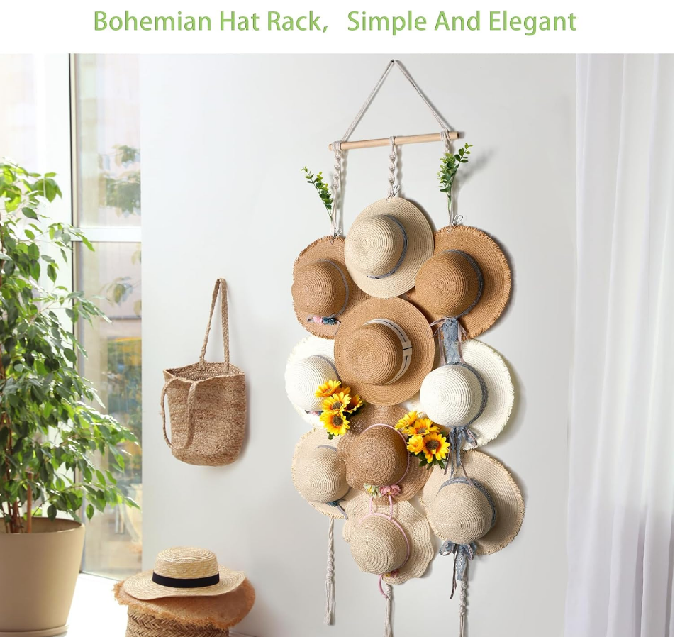 Macrame Hat Hanger for Wall