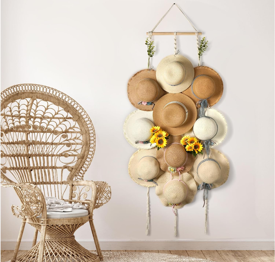 Macrame Hat Hanger for Wall