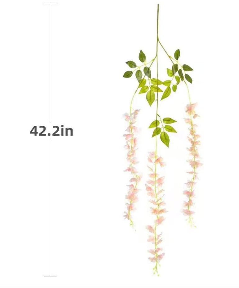 Ivory Hanging Wisteria (Set of 12 Strands)