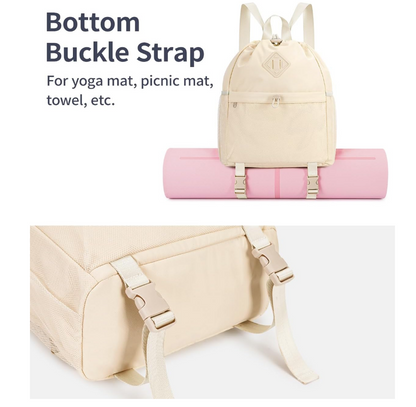 Light Mint Drawstring Backpack with Mesh Pockets